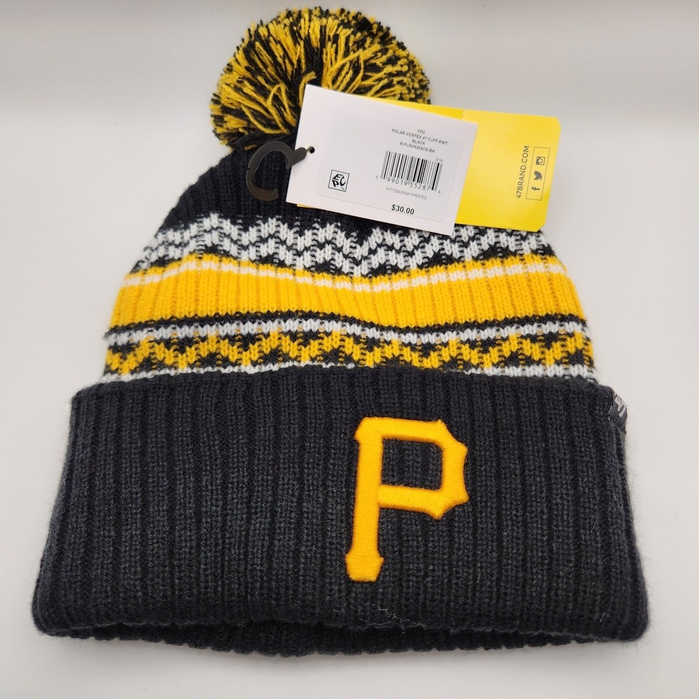 Pittsburgh Pirates '47 Knit Beanie Hat Pom Youth Size NWT Polar Vortex